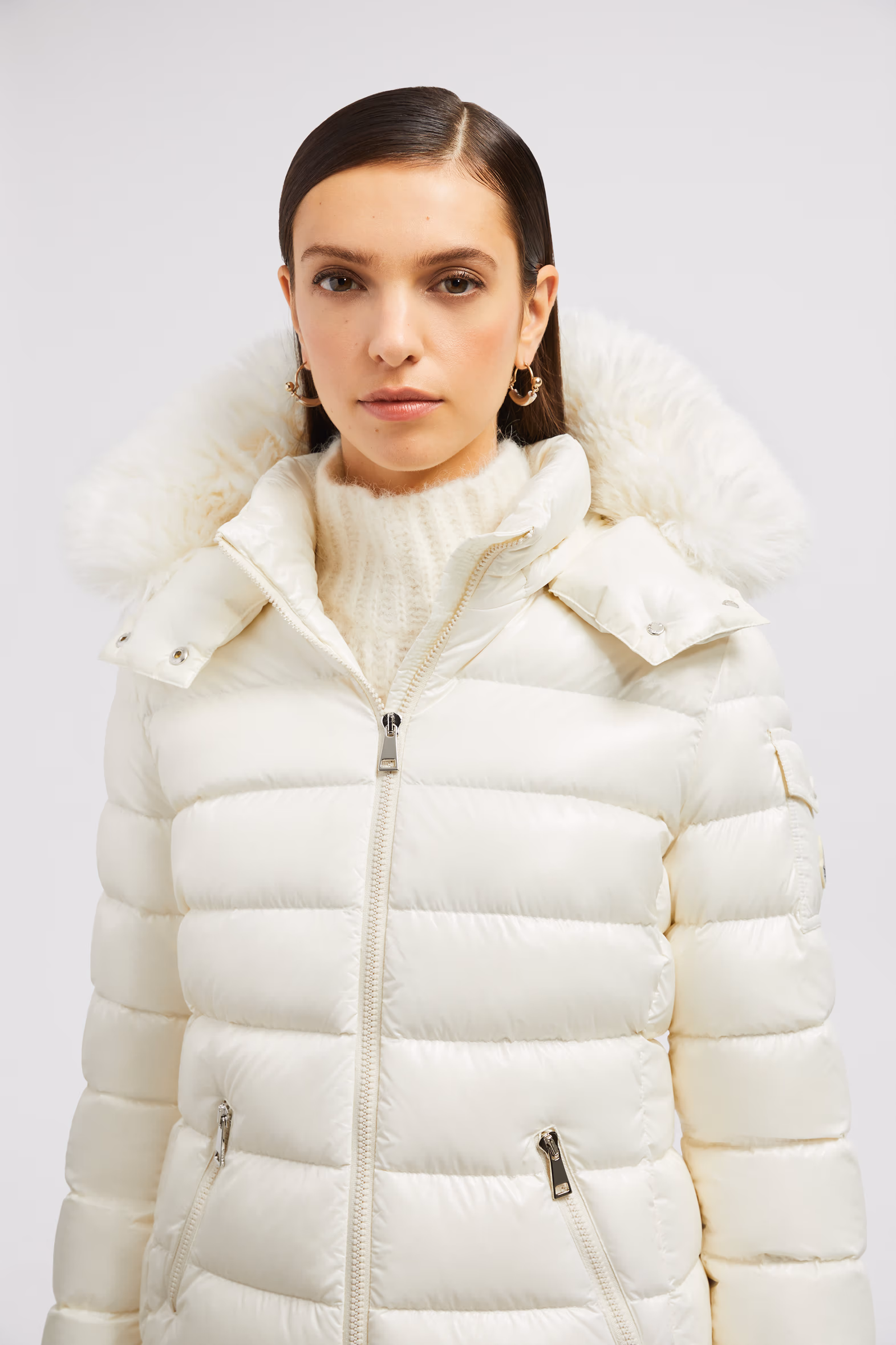 Plumífero corto con capucha Badyf Mujer Blanco Moncler 4